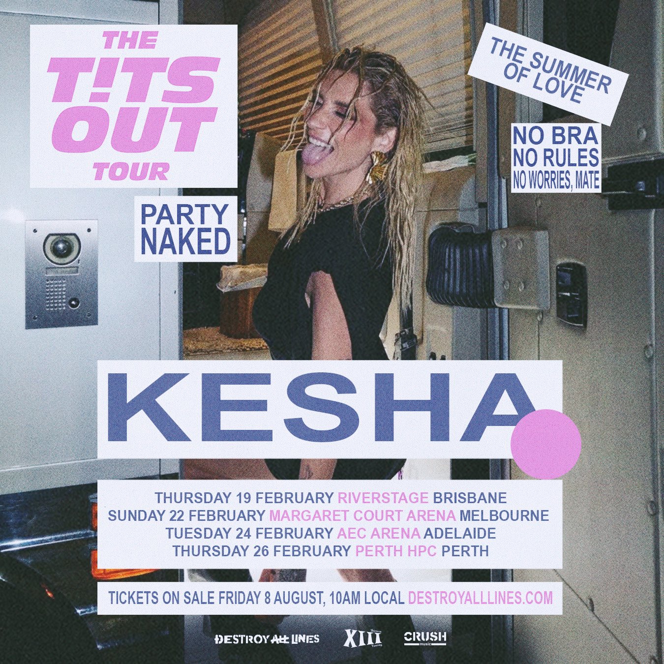 Kesha The Tits Out Tour Poster 2026